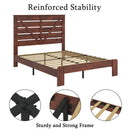 King Bed Frame Headboard , Wood Platform Bed Frame , Noise Free,No Box Spring Needed and Easy Assembly Tool,Large Under Bed, Vintage Brown, Common - Supfirm