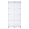 Lighted Two Door Glass Cabinet Glass Display Cabinet with 4 Shelves, White - Supfirm