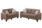 Living Room Furniture 2pc Sofa Set Light Coffee Polyfiber Tufted Sofa Loveseat w Pillows Cushion Couch Solid pine - Supfirm