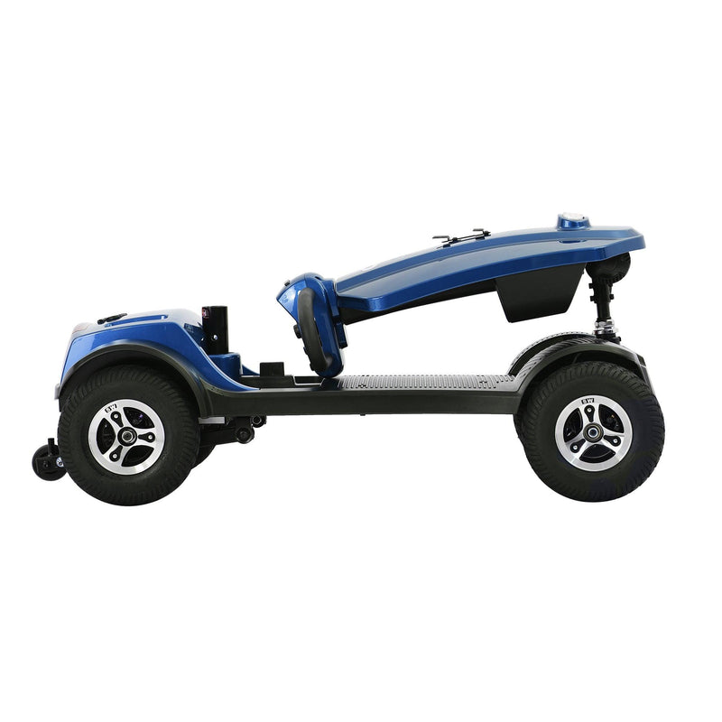 MAX PLUS BLUE 4 Wheels Outdoor Compact Mobility Scooter with 2pcs*20AH Lead acid Battery, 16 Miles, Cup Holders & USB charger Port - Supfirm