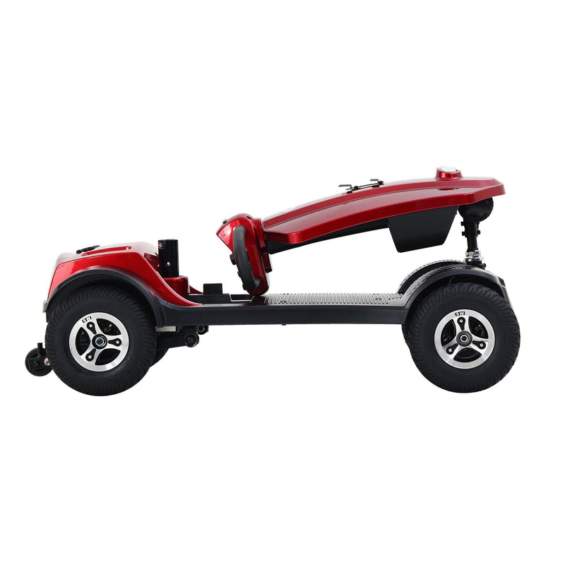 MAX PLUS RED 4 Wheels Outdoor Compact Mobility Scooter with 2pcs*20AH Lead acid Battery, 16 Miles, Cup Holders & USB charger Port - Supfirm