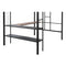 Metal Full Size Loft Bed with Desk & Shelves/ Sturdy Metal Bed Frame/ Noise-free Wood Slats/ Comfortable Textilene Guardrail/ Built-in Desk, 2-tier Shelves & Grid Panel/ 2 Side Ladders - Supfirm