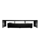 Modern gloss black TV Stand for 80 inch TV , 20 Colors LED TV Stand w/Remote Control Lights - Supfirm