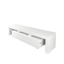 Modern gloss white TV Stand for 80 inch TV , 20 Colors LED TV Stand w/Remote Control Lights - Supfirm