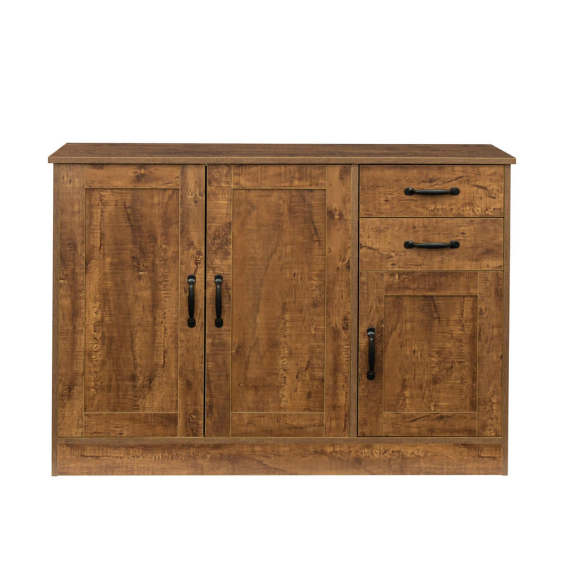 Modern Wood Buffet Sideboard with 2 doors&1 Storage and 2drawers -Entryway Serving Storage Cabinet Doors-Dining Room Console, 43.3 Inch, Dark Walnut - Supfirm