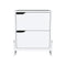 Nightstand Brookland, Bedside Table with Double Drawers and Sturdy Base, White Finish - Supfirm
