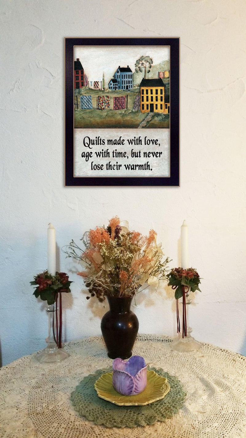 Supfirm "Quilts Made With Love" By Pat Frisher, Printed Wall Art, Ready To Hang Framed Poster, Black Frame - Supfirm