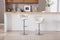 Set of 2 Bar Kitchen Stools Seat,with Chrome Footrest and Base Swivel Height Adjustable Mechanical Lifting Velvet + Bar Stool-BEIGE - Supfirm