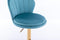 Set of 2 Bar Kitchen Stools Seat,with Chrome Footrest and Base Swivel Height Adjustable Mechanical Lifting Velvet + Golden Leg Simple Bar Stool-Baby Blue - Supfirm
