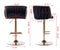 Set of 2 Bar Kitchen Stools Seat,with Chrome Footrest and Base Swivel Height Adjustable Mechanical Lifting Velvet + Golden Leg Simple Bar Stool-Black - Supfirm