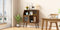 SIDEBOARD, Bufft Cabinet, Side Dining table, Glass door, 1pc per CTN, Brown, industry - Supfirm