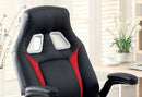 Stylish Office Chair Upholstered 1pc Comfort Adjustable Chair Relax Gaming Office Chair Work Black And Red Color Padded Armrests - Supfirm