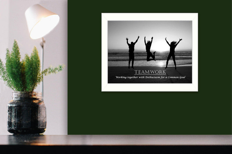 Supfirm "Teamwork" By Trendy Decor4U, Printed Wall Art, Ready To Hang Framed Poster, White Frame - Supfirm
