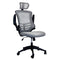 Techni Mobili Modern High-Back Mesh Executive Office Chair with Headrest and Flip-Up Arms, Silver Grey - Supfirm