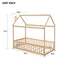 Twin House Bed with Guardrails, Slats ,Natural - Supfirm