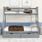 Twin-Over-Full Bunk Bed with Ladders and Two Storage Drawers(Gray){old sku:LT000165AAE} - Supfirm
