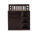 Twin over Twin Bunk Bed with 4 Drawers and 3 Shelves-Espresso(OLD SKU: LP000067AAP) - Supfirm