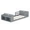 Twin Size Floor Bed with Storage Footboard and Guardrail, Grey - Supfirm