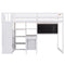 Twin Size Loft Bed with Pullable Desk and Storage Shelves,Staircase and Blackboard,White - Supfirm