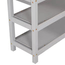 Twin Size Loft Bed with Storage Shelves and Under-bed Desk, Gray(OLD SKU:SM000245AAE-1) - Supfirm
