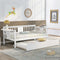 Twin Wooden Daybed with Trundle Bed , Sofa Bed for Bedroom Living Room, White - Supfirm