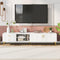 U-Can Modern TV Stand with 5 Champagne legs - Durable, stylish, spacious, versatile storage TVS up to 77" (White) - Supfirm