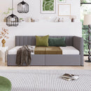Upholstered Daybed with 2 Storage Drawers Twin Size Sofa Bed Frame No Box Spring Needed, Linen Fabric (Gray) - Supfirm