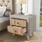 Upholstered Wooden Nightstand with 2 Drawers,Fully Assembled Except Legs and Handles,Bedside Table with Rubber Wood Leg-Beige - Supfirm