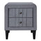 Upholstered Wooden Nightstand with 2 Drawers,Fully Assembled Except Legs and Handles,Velvet Bedside Table-Gray - Supfirm