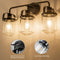 Wall Sconces Set of 3 with Clear Glass Shade,Modern Wall Sconce,Industrial Indoor Wall Light Fixture for Bathroom Living Room Bedroom Over Kitchen Sink,E26 Socket,Bulbs Not Included - Supfirm