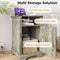 Wholesale Light Gray Door Wood Nightstands Cabinet Tall Bedside Table With Charging Station Bedroom Living Room - Supfirm