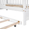 Wooden Twin Size House Bed with Trundle,Kids Bed with Shelf, White - Supfirm