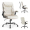 Sweetcrispy Executive Office PU Leather Desk Chair High Back Flip-Up Armrest Adjustable Ergonomic Home Office Chair - Supfirm