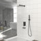 Supfirm Shower System with Waterfall Tub Spout,12 Inch Wall Mounted Square Shower System with Rough-in Valve,Matte black