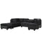 Supfirm 104.5" Reversible Sectional Sofa Space Saving with Storage Ottoman Rivet Ornament L-shape Couch for Small or Large Space Dorm Apartment, Black - Supfirm