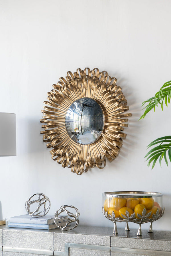 Supfirm 27" in Sunburst Design Wall Mirror Decorative Golden Finish for Entryway, Modern Living room - Supfirm