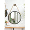 Supfirm 29.5" in On-trend Hanging Round Wall Mirror with Black Framed and with Rope Strap Contemporary Industrial Decor for Bathroom, Bedroom, or Living Space - Supfirm