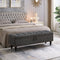 59" Bed Bench with Storage Grey Fabric - Supfirm
