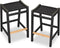 Bar Stools Set of 2, 24 Inch Bamboo Counter Height Seat with Back Modern Counter High Bar Stools for Kitchen Island (2, Classic Black) - Supfirm