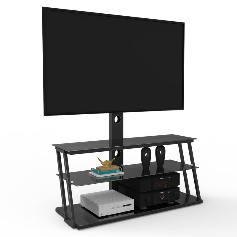 Supfirm Black Multi-Function Angle And Height Adjustable Tempered Glass  TV Stand - Supfirm