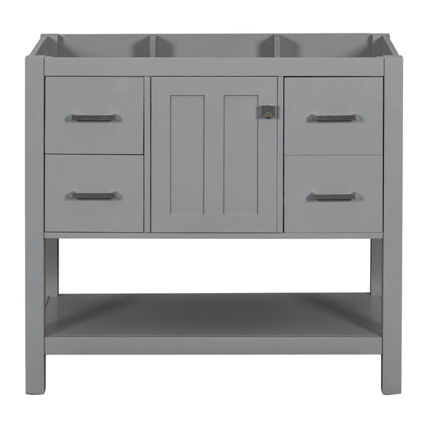 [Cabinet Only] 36" Gray Modern Bathroom Vanity with USB(Sink not included) - Supfirm