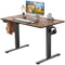 Electric Height Adjustable Standing Desk,Sit to Stand Ergonomic Computer Desk,Brown,40'' x 24" - Supfirm