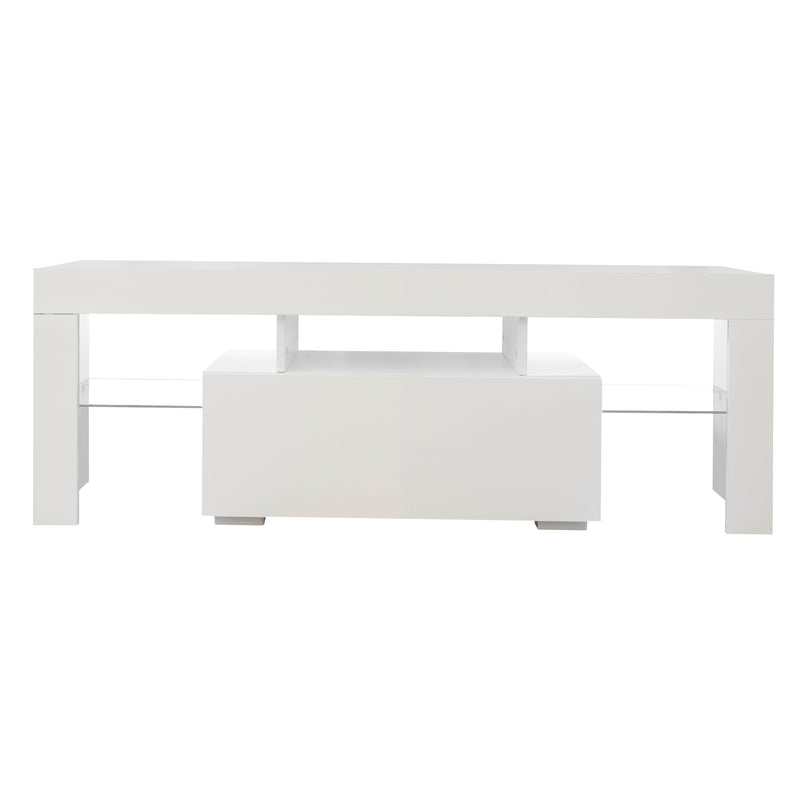 Supfirm Entertainment TV Stand, Large TV Stand TV Base Stand with LED Light TV Cabinet. - Supfirm