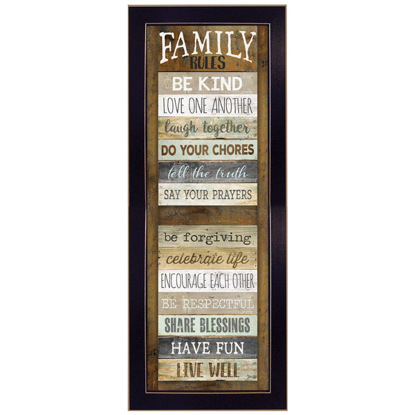 Supfirm "Family Rules Shutter" By Marla Rae, Printed Wall Art, Ready To Hang Framed Poster, Black Frame - Supfirm