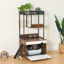 Supfirm Hidden Cat Litter Box Enclosures with Cat Tree Tower, Cat Furniture with Scratching Pads and Large Storage Space, Industrial Cat Cabinet with Shelves and Doors, Rustic Brown - Supfirm