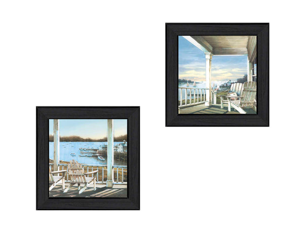 Supfirm "Lake Side Collection" 2-Piece Vignette By John Rossini, Printed Wall Art, Ready To Hang Framed Poster, Black Frame - Supfirm