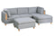 Living Room Furniture 5pc Modular Sofa Set Light Grey Dorris Fabric Couch 2x Corner Wedges 1x Armless Chair And 2x Ottoman - Supfirm