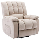 Supfirm Massage Recliner Chair Electric Power Lift Recliner Chairs with Heat, Vibration, Side Pocket for Living Room Bedroom, Beige - Supfirm