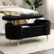 Modern End of Bed Bench with Storage Upholstered Sherpa Fabric Large Storage Bench Ottoman Shoe Stool Long Bench Window Sitting Toy Storage Bench for Bedroom,Living Room,Entryway,Black - Supfirm