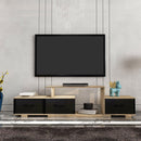 Supfirm Mordern TV Stand with quick assemble,wood grain and black easy open fabrics drawers for TV Cabinet,can be assembled in Lounge Room, Living Room or Bedroom,High quality furniture - Supfirm